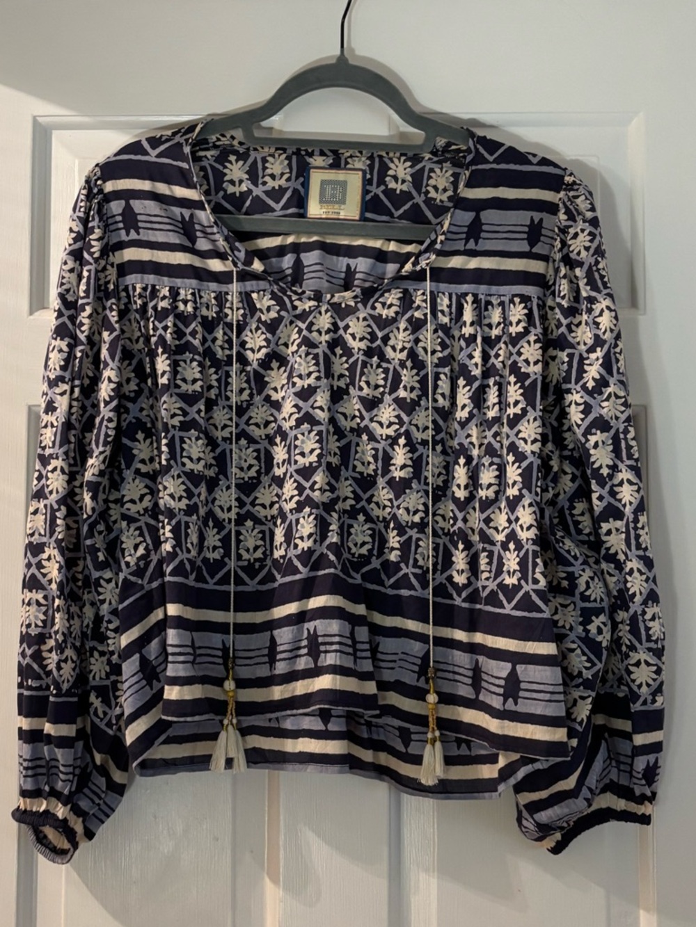 Bell by Alicia Bell Navy Patterned Blouse